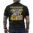 Grandma Of The Wild One Birthday Zoo Animal Safari Jungle Men's T-shirt Back Print