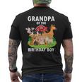 Grandpa Of The Birthday Boy Farm Animals Matching Farm Theme Men's T-shirt Back Print