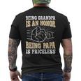 Being Grandpa Is An Honor Being Papa Is Priceless Vintage Men's T-shirt Back Print