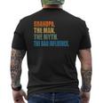 Grandpa The Man The Myth The Bad Influence Fathers Day Mens Back Print T-shirt