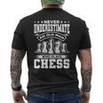 Grandpa Never Underestimate An Old Man Who Plays Chess Men's T-shirt Back Print