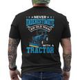 Grandpa Never Underestimate An Old Man With A Tractor Men's T-shirt Back Print