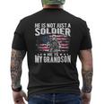 My Grandson Is A Soldier Patriotic Proud Army Grandparent Mens Back Print T-shirt