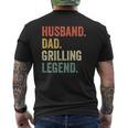 Grilling Bbq Father Husband Grill Dad Legend Vintage Mens Back Print T-shirt