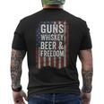 Guns Whisky Beer And Freedom Pro Gun Drinking Usa Men's T-shirt Back Print