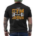 Gym And Jesus Jesus Workout Jesus Christian Fitness Mens Back Print T-shirt