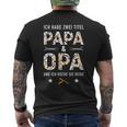 Habe Zwei Titel Papa Opa Rocke Beide Handwerkeratertag T-Shirt mit Rückendruck