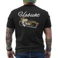 Habicht Motorrad Vintage Design Schwarzes Kurzärmliges Herren-T-Kurzärmliges Herren-T-Shirt, Retro Biker Tee