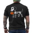 Halloween Dachshund Skeleton Weenie Wiener Sausage Dog Mens Back Print T-shirt