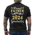 Happy Class Of School Day Proud Father Of Two 2024 Graduates Men's T-shirt Back Print