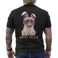 Happy Easter Bunny Pajama Dress Cat Grumpy Rabbit Ears Men's T-shirt Back Print