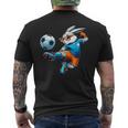 Happy Easter Bunny Soccer Player Lover Sport Rabbit Men's T-shirt Back Print