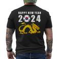 Happy New Year 2024 Year Of The Dragon For Korean Men's T-shirt Back Print