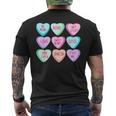 Happy Valentines Day Candy Conversation Hearts Cute Men's T-shirt Back Print