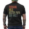 Held Beste Papa Der Welt Help T-Shirt mit Rückendruck