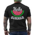 Hello Summer Watermelon Summer Break Vacation Cool Men's T-shirt Back Print