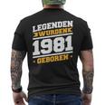 Herren Legenden 1981 Geboren 40 Geburtstag Jahre Spruch Papaater T-Shirt mit Rückendruck