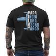 Herren Papa Pilot Phonetisches Alphabet Für Papa Pilotenater Flieger T-Shirt mit Rückendruck