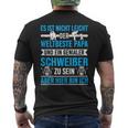 Herren Weltbester Papa Und Genialer Schweißer Schweißen Metallbau T-Shirt mit Rückendruck