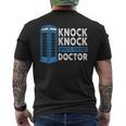 Hilarious Humor Knock Knock Doctor Knock Who's There Men's T-shirt Back Print