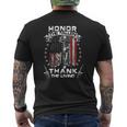 Honor The Fallen Thank The Living Memorial Day Veterans Day Mens Back Print T-shirt