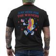 Hot Dog I'm Just Here For The Wieners Fourth Of July Men's T-shirt Back Print