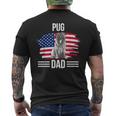 Hundebesitzer Us-Flagge 4 Juliatertag Mops Papa T-Shirt mit Rückendruck