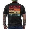 Husband Dad Forklift Driver Forklift Operator Mens Mens Back Print T-shirt