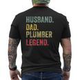 Husband Dad Plumber Legend Vintage Retro Mens Back Print T-shirt