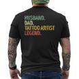 Husband Dad Tattoo Artist Legend Father's Day Men's T-shirt Back Print