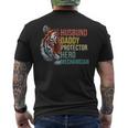 Husband Daddy Protector Hero Mechanician Father's Day Father Men's T-shirt Back Print