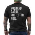 Husband Daddy Protector King Fathers Day Men's T-shirt Back Print