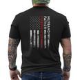 Husband Father Firefighter Thin Red Line American Flag Mens Back Print T-shirt