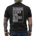 Husband Father King Blessed Man Black Pride Dad Mens Back Print T-shirt
