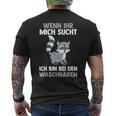 Ich Bin Bei Den Raccoon T-Shirt mit Rückendruck