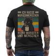 Ich Hasse Morgenmenschen Und Morgen Und Menschen Katzen Black T-Shirt mit Rückendruck