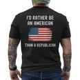 Id Rather Be An American Than A Republican Anti-Republicans Mens Back Print T-shirt