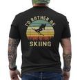 I'd Rather Be Skiing Retrointage Skifahrer Ski Herren Papa Jungen T-Shirt mit Rückendruck