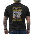 I'm A Grumpy Old Paratrooper FlagVeterans Day Mens Back Print T-shirt