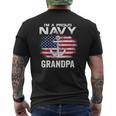 I'm A Proud Navy Grandpa With American Flag Veteran Mens Back Print T-shirt