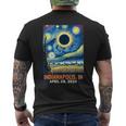Indianapolis Indiana Total Solar Eclipse 2024 Starry Night Men's T-shirt Back Print