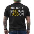 Integrity Greatness Passion Men's T-shirt Back Print