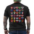 International Flags World Cute Hearts Countries Men's T-shirt Back Print