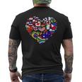 International World Flags Heart Travelling World Flag Men's T-shirt Back Print