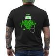 Irish Dnp Shamrock Heart Stethoscope St Pattys Day Proud Nursing Job Title Mens Back Print T-shirt