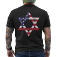 Israel American Flag Star Of David Israelite Jew Jewish Men's T-shirt Back Print