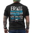 Her Ist Der Groom Depp Stag Party T-Shirt mit Rückendruck