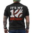 It's My 10Th Birthday Baseball Player 10 Years Old Boys Bday Men's T-shirt Back Print