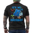 It's My 4Th Birthday Party Ocean 4 Years Old Sea Fish B-Day Men's T-shirt Back Print