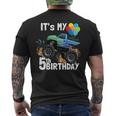 It's My 5Th Birthday Monster Truck 5Th Birthday Boy Men's T-shirt Back Print